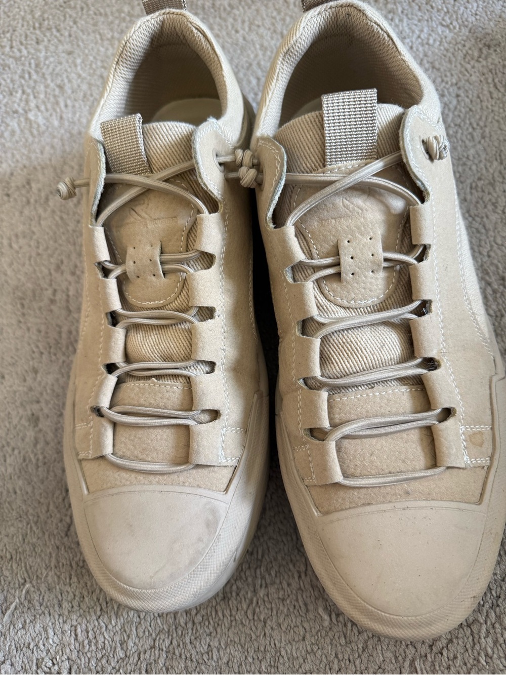Renuar Men's Neutral Beige Casual Low-Top Sneakers